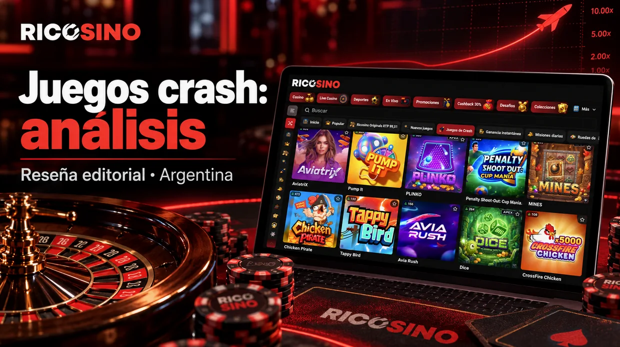 Ilustración editorial de un catálogo de juegos crash con una trayectoria de vuelo abstracta